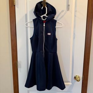 Hunter & Target Collab XS Navy Neoprene Like Full Zip Hooded Dress